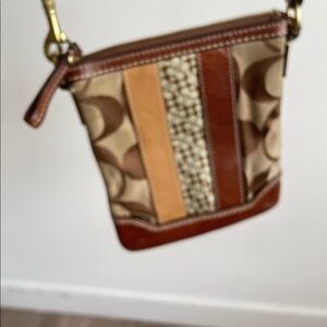 Coach crossed body Stylish Tan and Brown Women's Bag